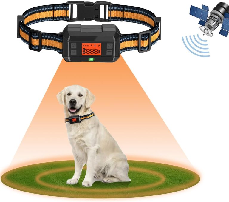 Collier Anti Fugue sans Fil GPS pour Chien en Extérieur 30-999M Réglable, IPX7 Étanche, Nouvelle Puce Signal GPS Intelligente